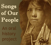 Native American woman and link to Songs of Our People project